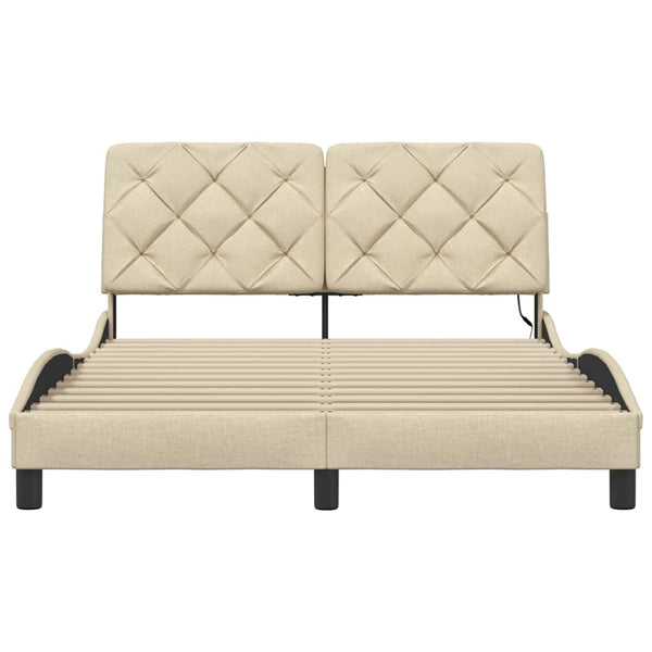 Bettgestell Creme mit LED 140x190 cm