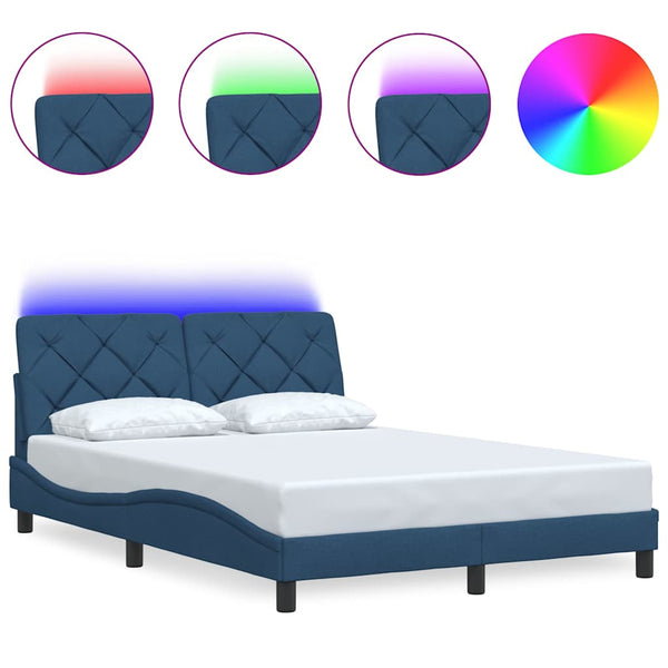Bettgestell mit LED Blau 140x190 cm