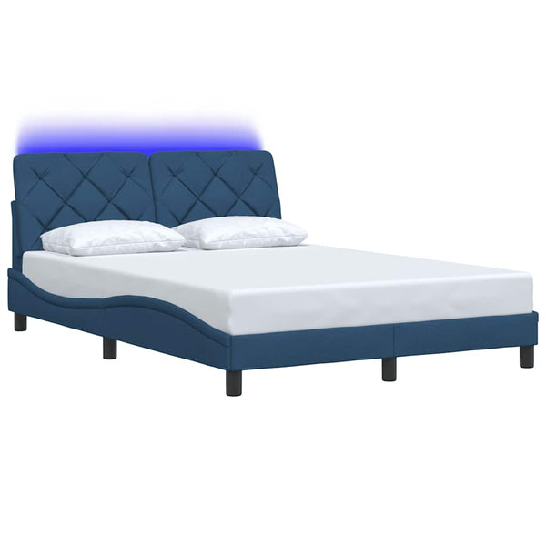 Bettgestell mit LED Blau 140x190 cm