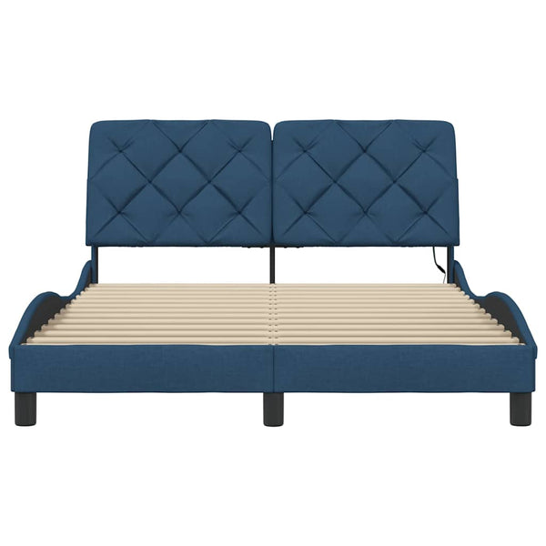 Bettgestell mit LED Blau 140x190 cm