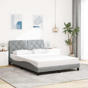 Bettgestell mit LED Hellgrau 140x200 cm