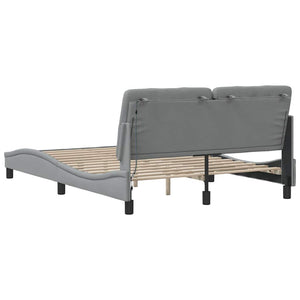 Bettgestell mit LED Hellgrau 140x200 cm