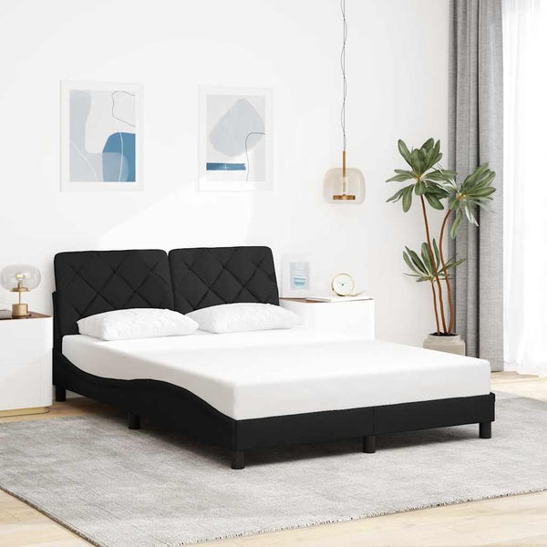Bettgestell mit LED Schwarz 140x200 cm