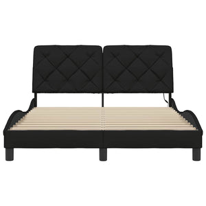 Bettgestell mit LED Schwarz 140x200 cm