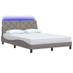 Bettgestell Taupe mit LED 140x200 cm