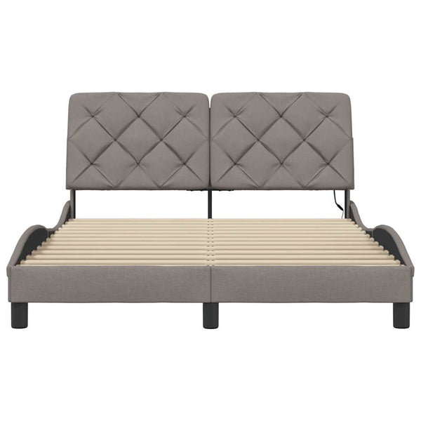 Bettgestell Taupe mit LED 140x200 cm