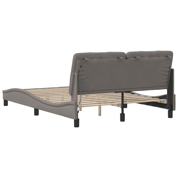 Bettgestell Taupe mit LED 140x200 cm