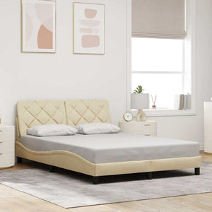 Bettgestell Creme LED 140x200 cm