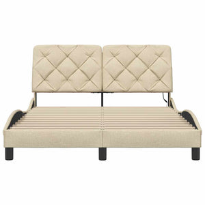 Bettgestell Creme LED 140x200 cm