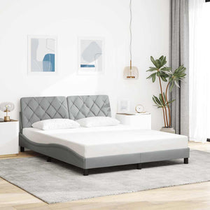 Bettgestell mit LED 160x200 cm Hellgrau