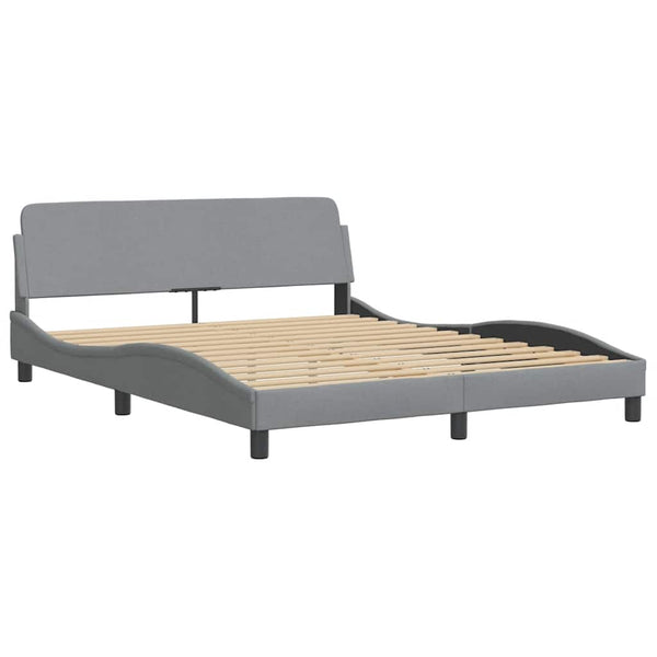 Bettgestell mit LED 160x200 cm Hellgrau