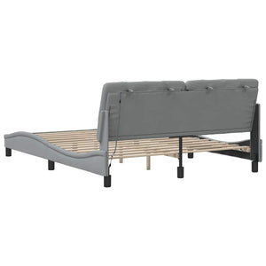 Bettgestell mit LED 160x200 cm Hellgrau