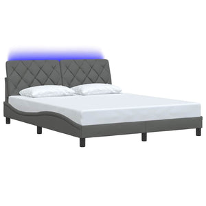 Bettgestell mit LED Dunkelgrau 160x200 cm