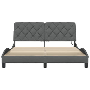 Bettgestell mit LED Dunkelgrau 160x200 cm