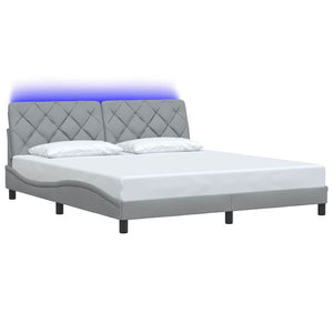 Bettgestell mit LED Hellgrau 180x200 cm