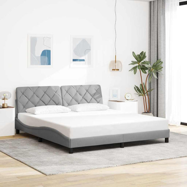 Bettgestell mit LED Hellgrau 180x200 cm