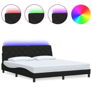 Bettgestell Schwarz 180x200 cm mit LED