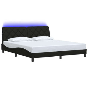 Bettgestell Schwarz 180x200 cm mit LED