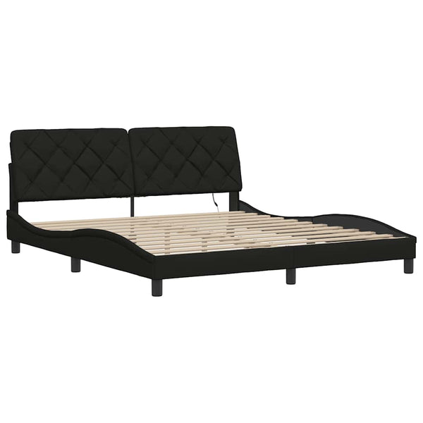 Bettgestell Schwarz 180x200 cm mit LED