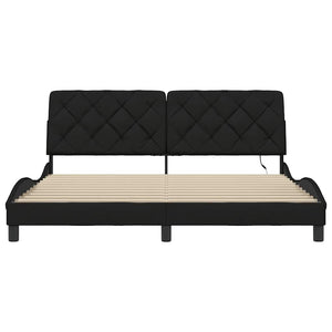 Bettgestell Schwarz 180x200 cm mit LED