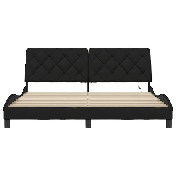 Bettgestell Schwarz 180x200 cm mit LED