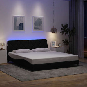 Bettgestell Schwarz 180x200 cm mit LED