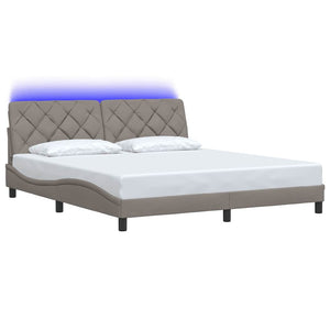 Bettgestell mit LED Taupe 180x200 cm