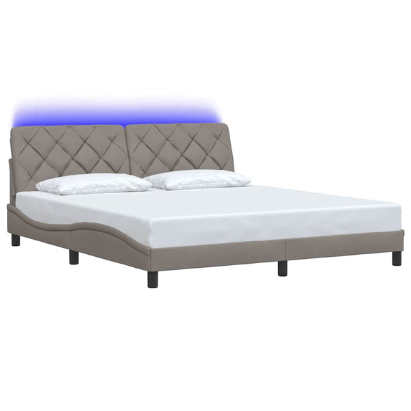 Bettgestell mit LED Taupe 180x200 cm