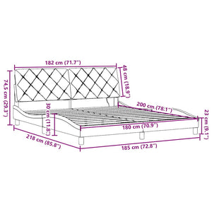 Bettgestell mit LED Taupe 180x200 cm