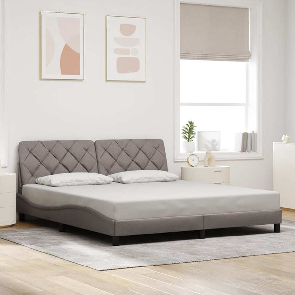 Bettgestell mit LED Taupe 180x200 cm