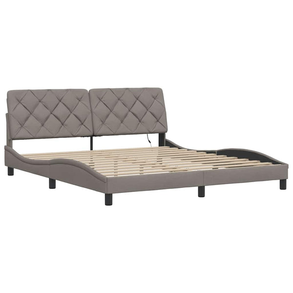 Bettgestell mit LED Taupe 180x200 cm
