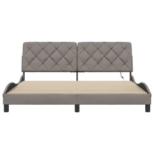 Bettgestell mit LED Taupe 180x200 cm