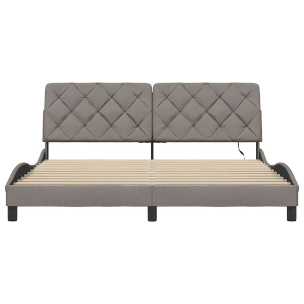 Bettgestell mit LED Taupe 180x200 cm