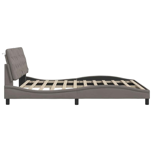 Bettgestell mit LED Taupe 180x200 cm