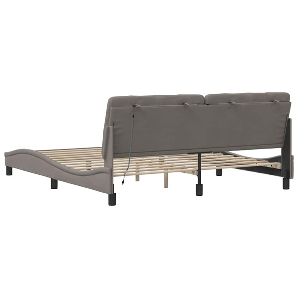 Bettgestell mit LED Taupe 180x200 cm