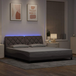 Bettgestell mit LED Taupe 180x200 cm
