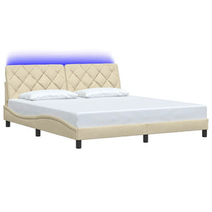 Bettgestell Creme 180x200 cm mit LED