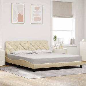 Bettgestell Creme 180x200 cm mit LED