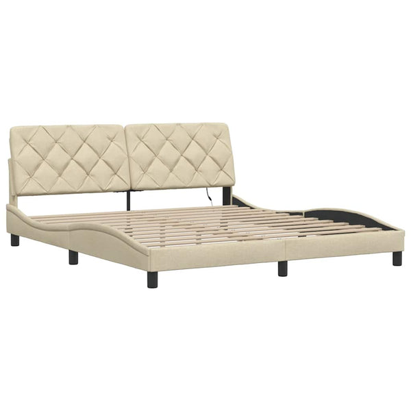 Bettgestell Creme 180x200 cm mit LED
