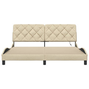 Bettgestell Creme 180x200 cm mit LED