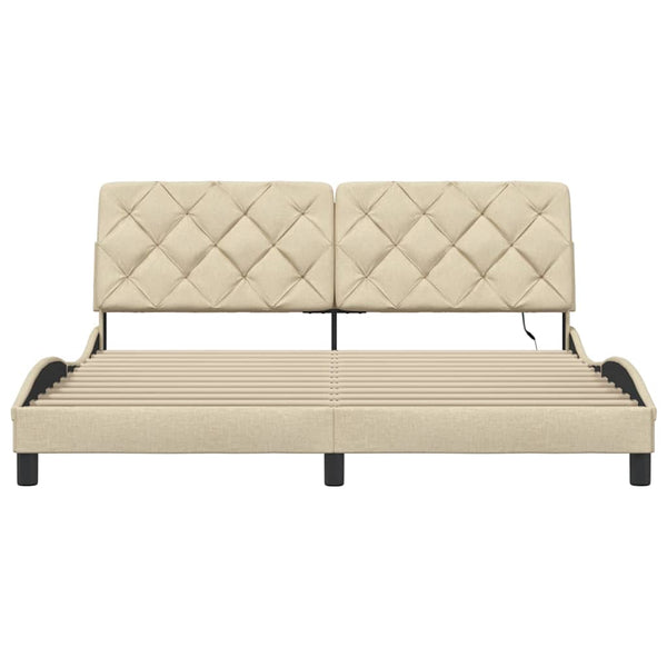 Bettgestell Creme 180x200 cm mit LED