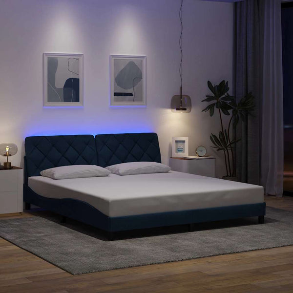 Bettgestell mit LED Blau 180x200 cm
