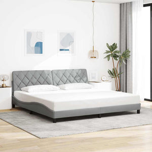 Bettgestell mit LED Hellgrau 200x200 cm