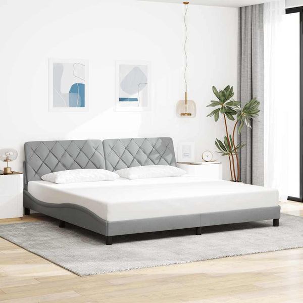 Bettgestell mit LED Hellgrau 200x200 cm