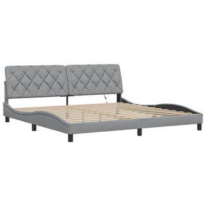 Bettgestell mit LED Hellgrau 200x200 cm