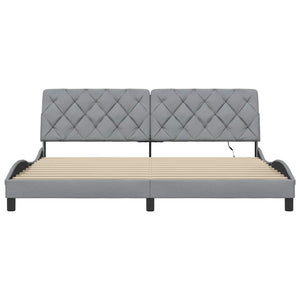 Bettgestell mit LED Hellgrau 200x200 cm