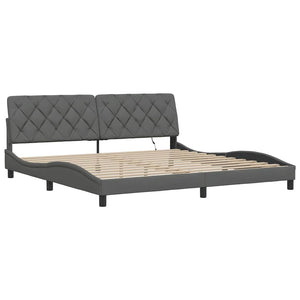 Bettgestell mit LED Dunkelgrau 200x200 cm