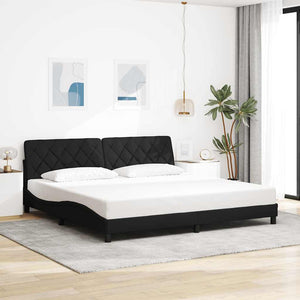 Bettgestell mit LED Schwarz 200x200 cm