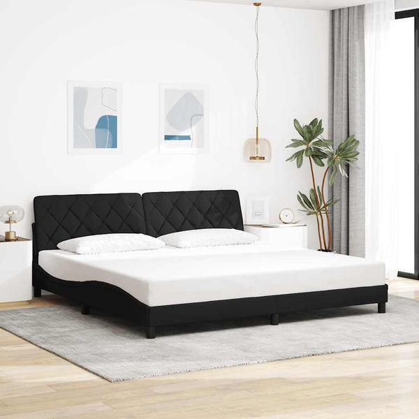 Bettgestell mit LED Schwarz 200x200 cm