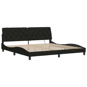 Bettgestell mit LED Schwarz 200x200 cm
